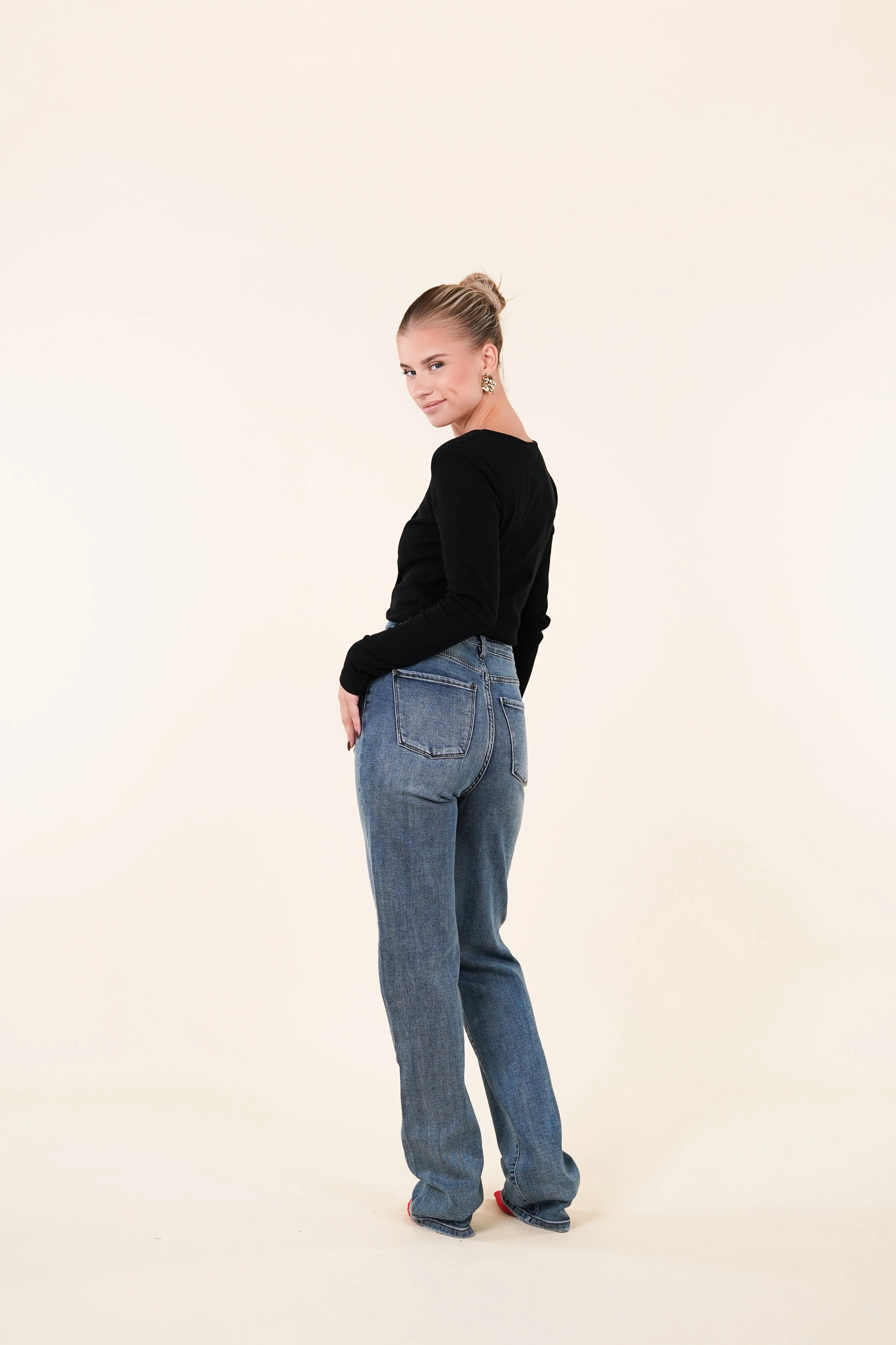 Tall straight leg jeans blauw - Khloe