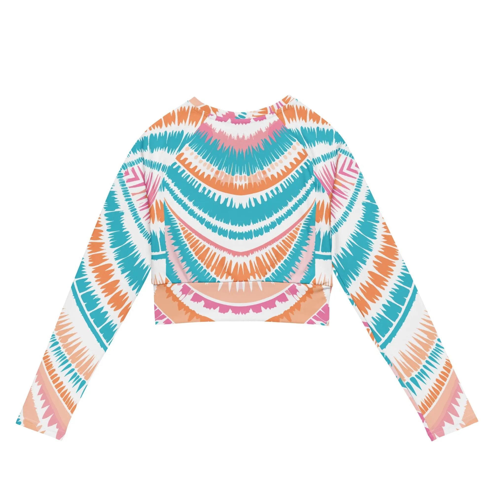 Tie-Dye Recycled Long-Sleeve Crop Top Peachy Ocean Drift