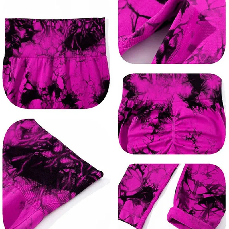 Tie Dye Sports Leggings Seamless  Fitness Yoga Pants Women High Waist Legging Workout Scrunch Butt Lifting Sports Gym Tights