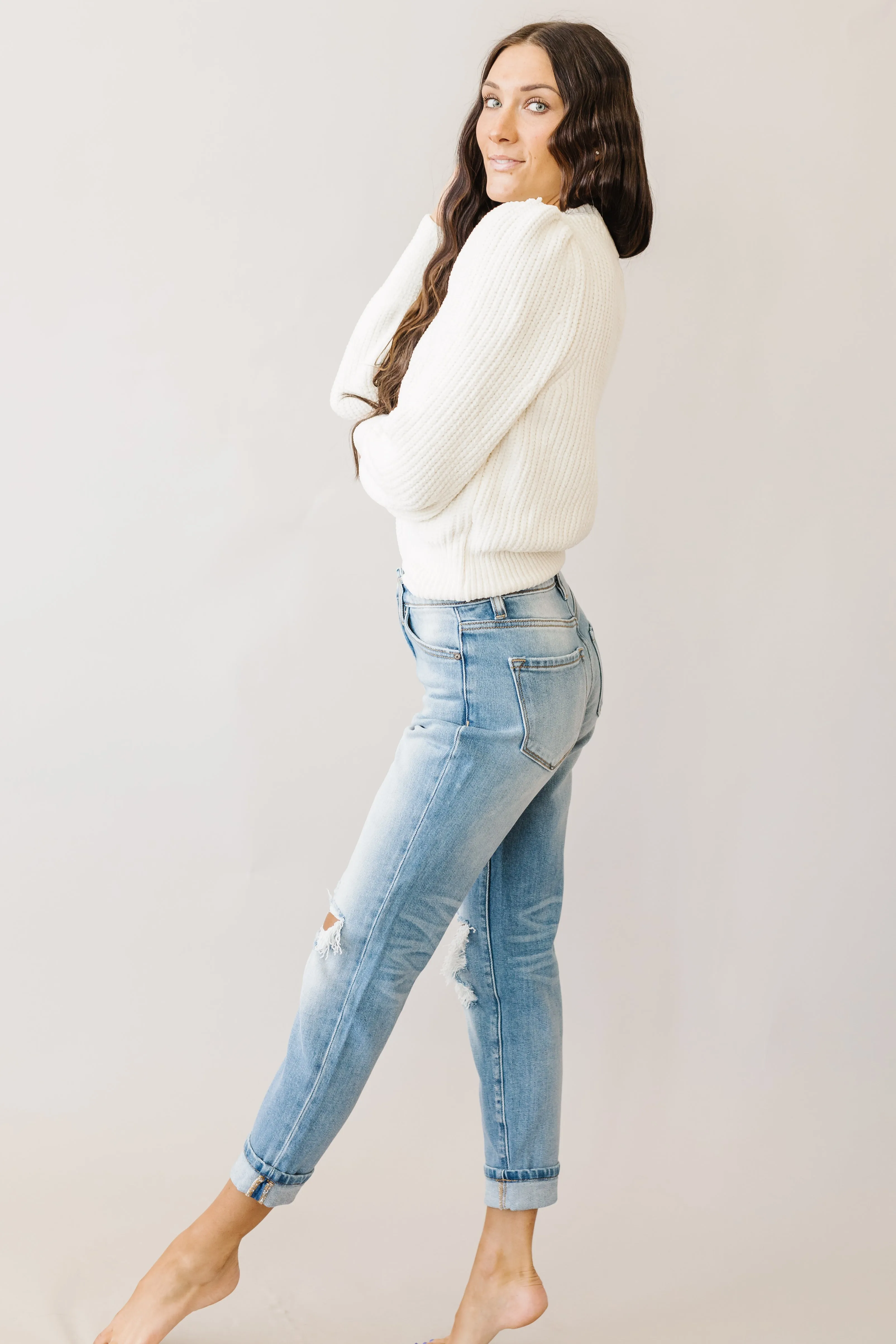 Too Much Love KanCan High Rise Relaxed Distressed
Light Wash Jeans