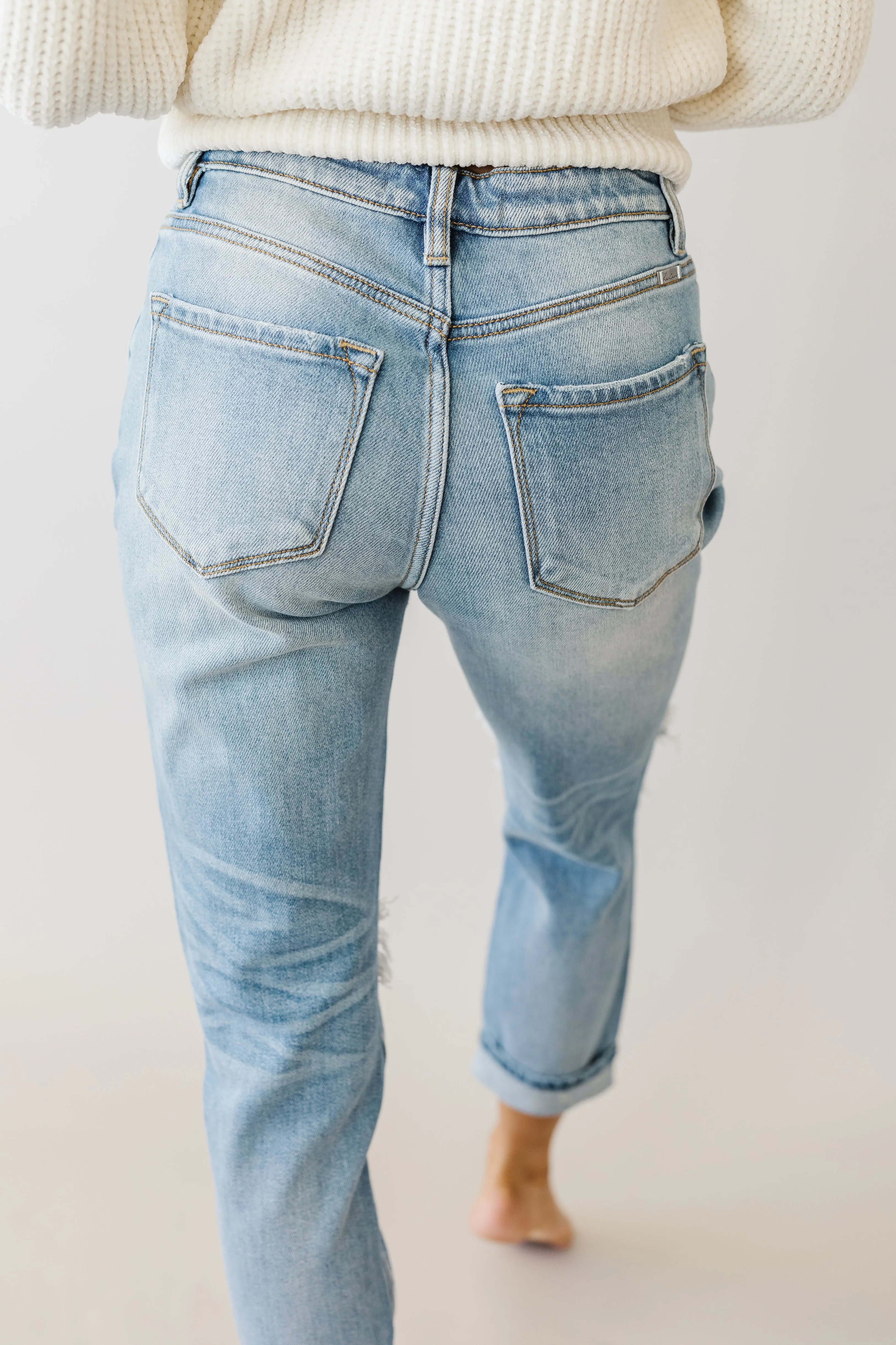 Too Much Love KanCan High Rise Relaxed Distressed
Light Wash Jeans