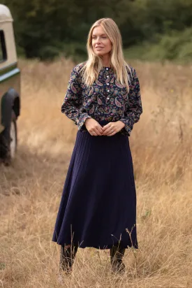 Willow Knitted Skirt in Navy