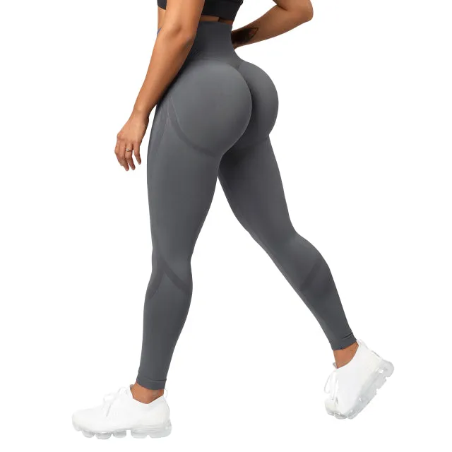 Wjczt Seamless Leggings Solid Scrunch Butt Lifting Booty High Waisted Sportwear Gym Tights Push Up Women Leggings For Fitness