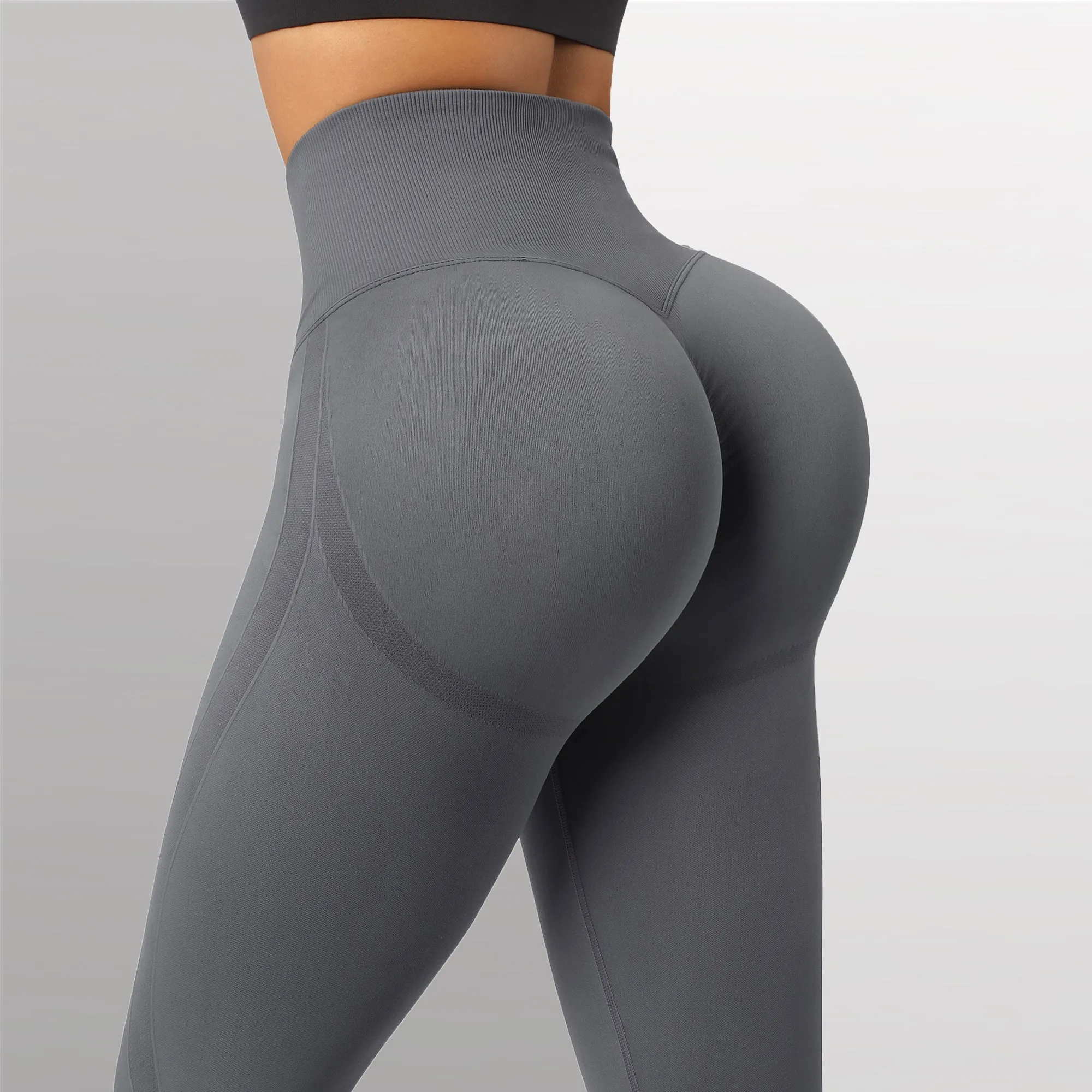 Wjczt Seamless Leggings Solid Scrunch Butt Lifting Booty High Waisted Sportwear Gym Tights Push Up Women Leggings For Fitness