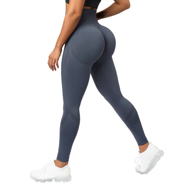 Wjczt Seamless Leggings Solid Scrunch Butt Lifting Booty High Waisted Sportwear Gym Tights Push Up Women Leggings For Fitness