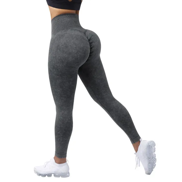 Wjczt Seamless Leggings Solid Scrunch Butt Lifting Booty High Waisted Sportwear Gym Tights Push Up Women Leggings For Fitness