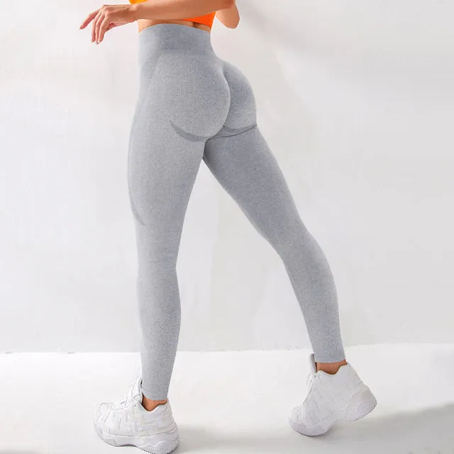 Wjczt Seamless Leggings Solid Scrunch Butt Lifting Booty High Waisted Sportwear Gym Tights Push Up Women Leggings For Fitness