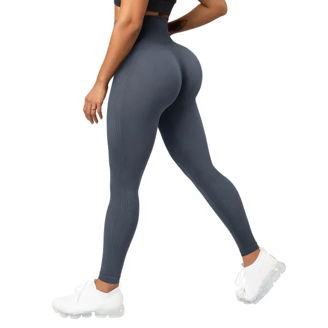 Wjczt Seamless Leggings Solid Scrunch Butt Lifting Booty High Waisted Sportwear Gym Tights Push Up Women Leggings For Fitness