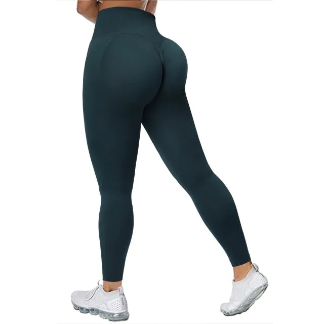 Wjczt Seamless Leggings Solid Scrunch Butt Lifting Booty High Waisted Sportwear Gym Tights Push Up Women Leggings For Fitness