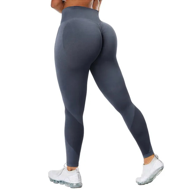 Wjczt Seamless Leggings Solid Scrunch Butt Lifting Booty High Waisted Sportwear Gym Tights Push Up Women Leggings For Fitness