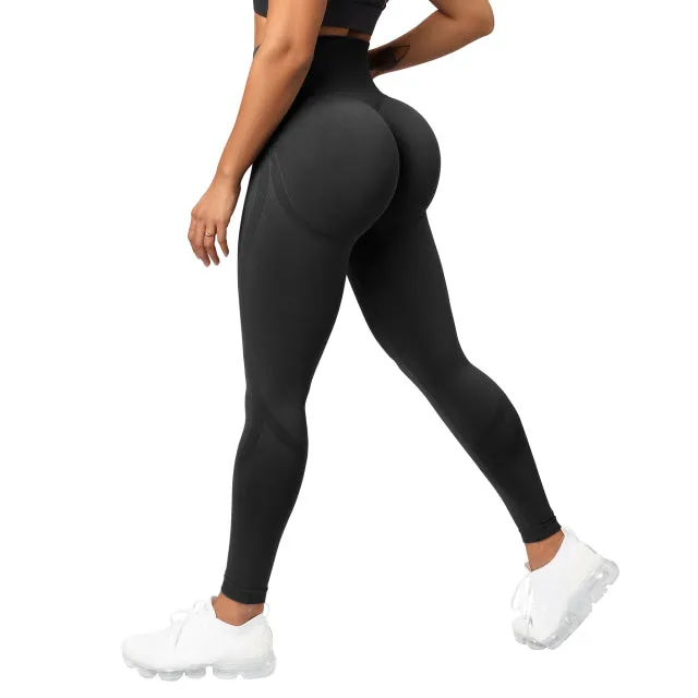 Wjczt Seamless Leggings Solid Scrunch Butt Lifting Booty High Waisted Sportwear Gym Tights Push Up Women Leggings For Fitness