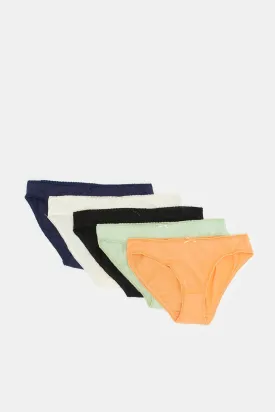 Women Assorted High Leg Brief Set (Pack Of 5)