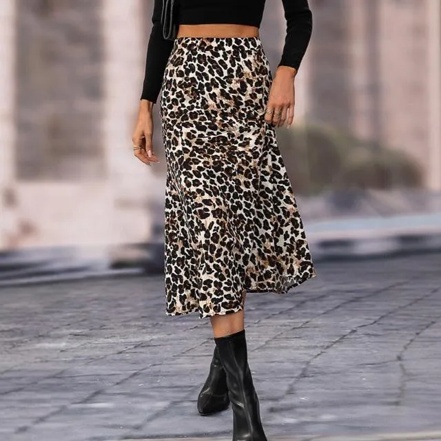 Women's A- Line Umbrella Skirt High Waist Midi Skirt