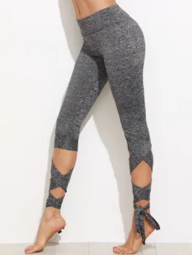 Wrap lace up fashion leggings