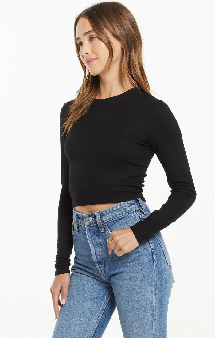 Z Supply Gelina Cropped Long Sleeve Top