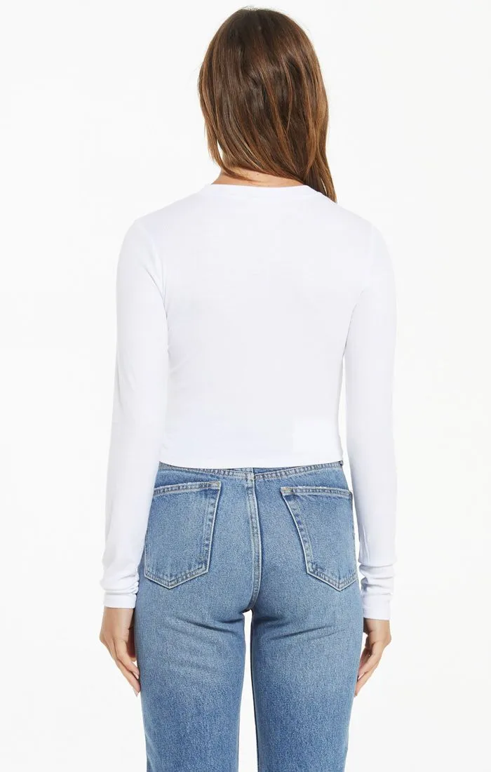 Z Supply Gelina Cropped Long Sleeve Top